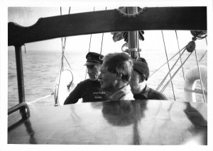 George Millar (foreground) delivering Amokura from the Menai Straits to the Hamble immediately after he bought her from EA Crosby George Millar delivering her from Menai Straits to Hamble following purchase from EA Crosby